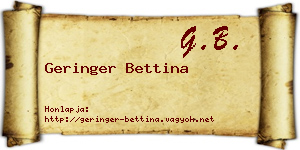 Geringer Bettina névjegykártya